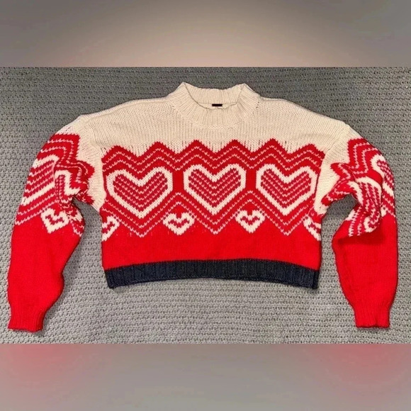 Free People Sweaters - Free People I Heart You Wool Alpaca Blend Cropped Sweater Size XS